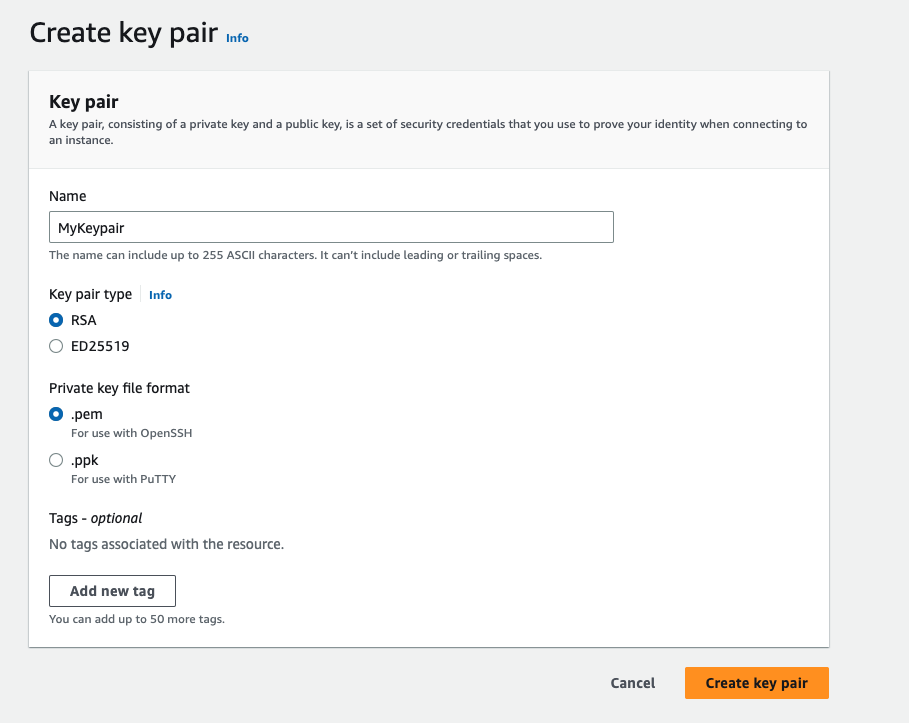 Key pair aws